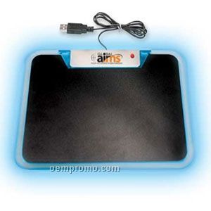 Light Up Mouse Pad W/ Push Button Website - Blue LED