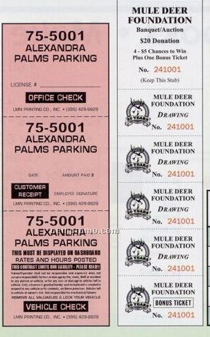 Multi Number Custom Print Jumbo Number Tickets (3-1/4"X9")