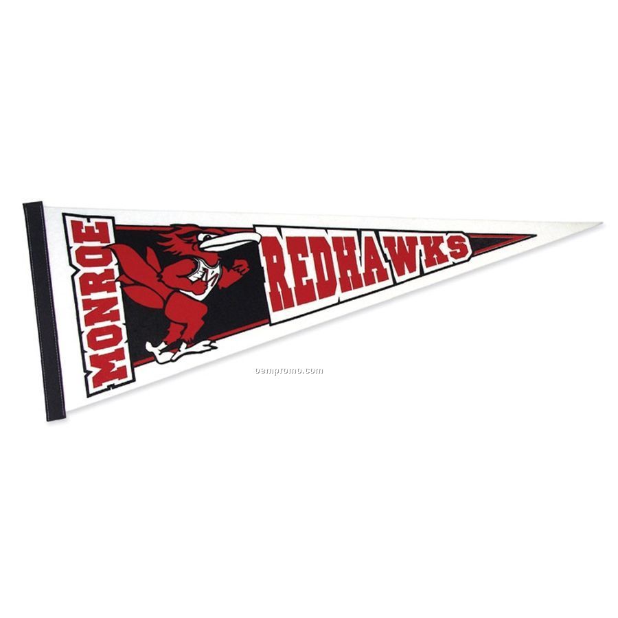 Pennant With Sewn-on Strip (30"X12")