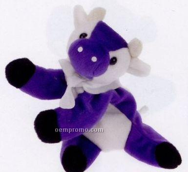 Laying Purple Cow Beanie Stuffed Animal