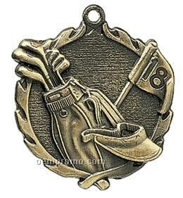 Medal, "Golf" Wreath - 2-1/2" Dia.