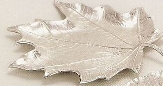 Nickel Plated Maple Leaf Dish (12