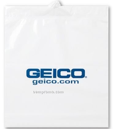Poly Draw Closure White Bag - 1.75 Mil Polyethylene (12