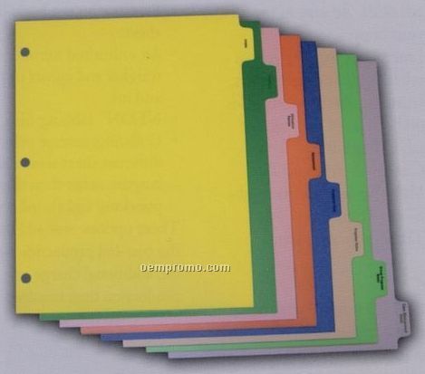 1-5/8" Poly Index Tabs For 11"X8-1/2" Sheet (6 Tabs/ Set)