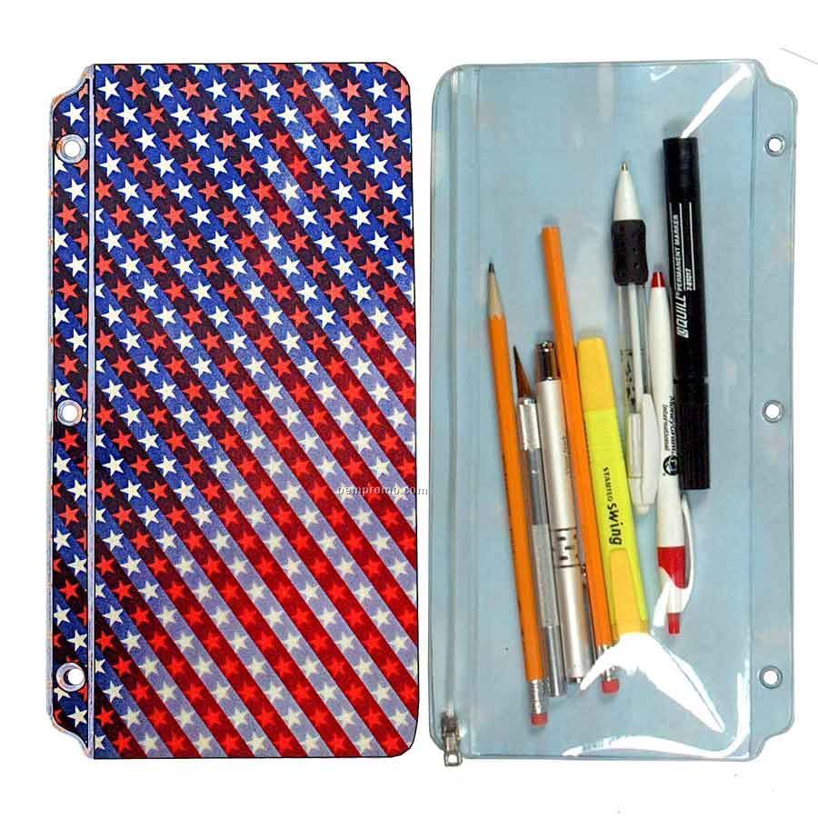 3d Lenticular Pencil Pouch (Stars & Stripes)