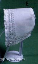 Handmade Linen Christening Bonnet With Teneriff Edge