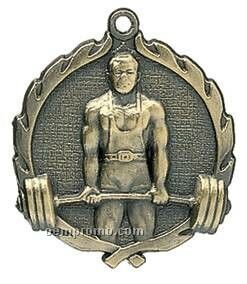 Medal, "Weightlifting" Wreath - 2-1/2" Dia.