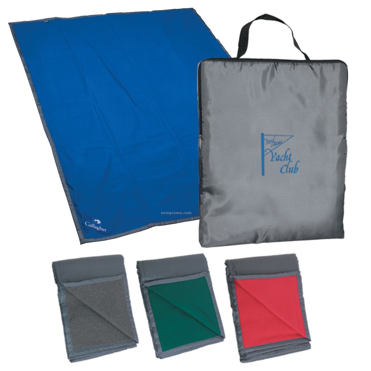 Reversible Fleece/ Nylon Blanket W/ Carry Case (Screen Printed)