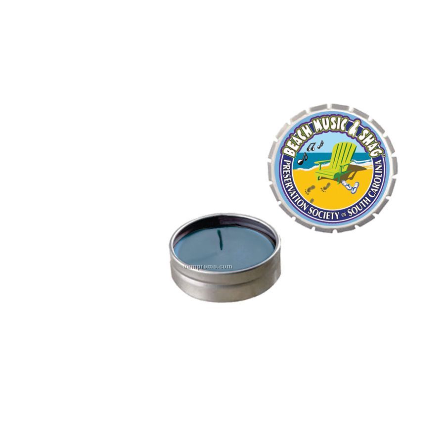 Silver Ocean Mist Snap-top Tin Soy Candle