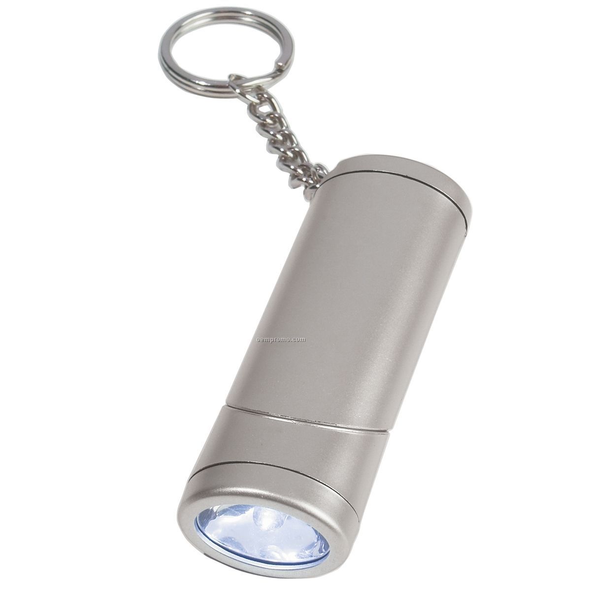 Silver Swivel Top Flashlight Keychain