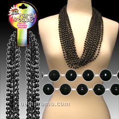 33" Metallic Black Round Beads Necklace