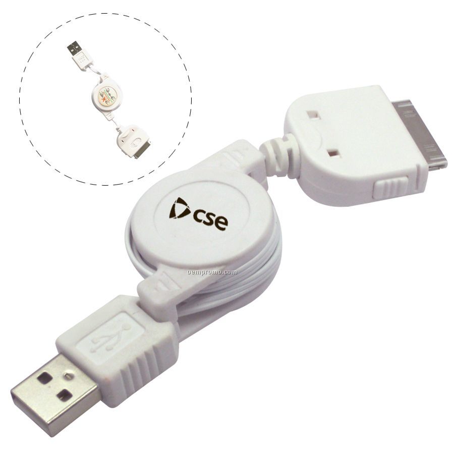 USB To Ipod Rectractable Adapter And Charger