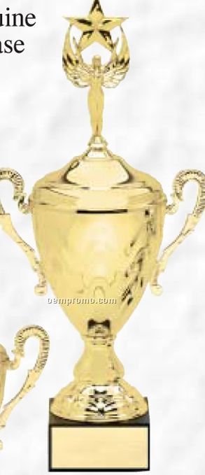 19 1/2" Fontana Series Metal Trophy Cup On Genuine Black Marble Base