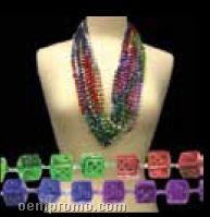 33" Rainbow Metallic Dice Bead Necklace
