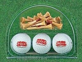Golf Tournament Gift Pack With 3 Top Flite Golf Balls & (18) 2 3/4" Tees