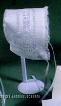 Handmade Linen Christening Bonnet With Teneriff Lace