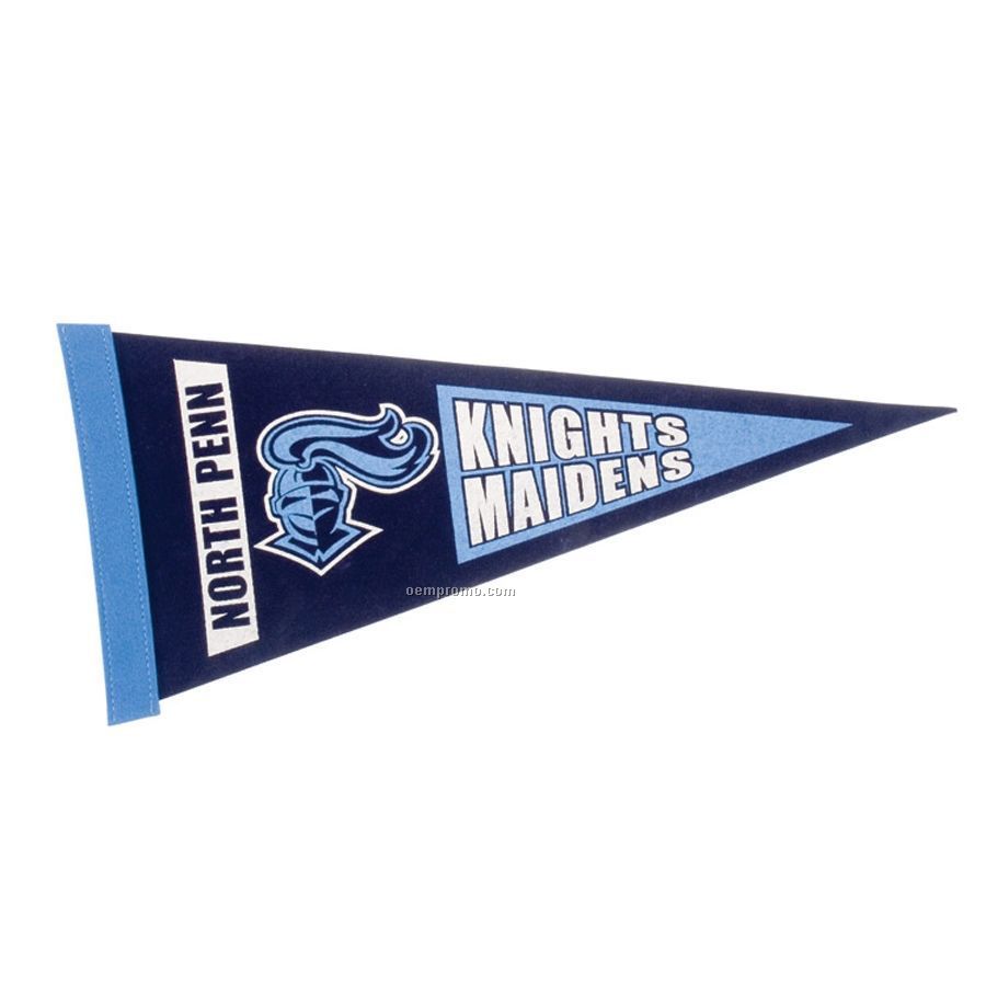 Pennant With Sewn-on Strip (18"X8")