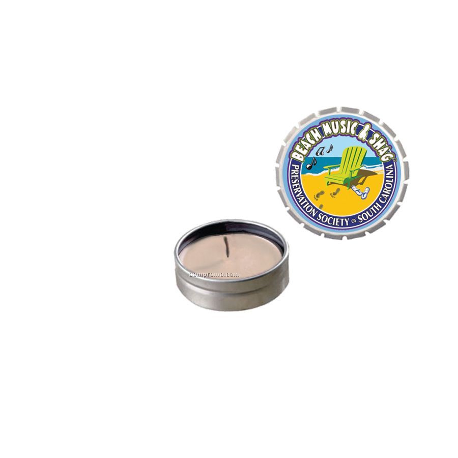 Silver Vanilla Snap-top Tin Soy Candle