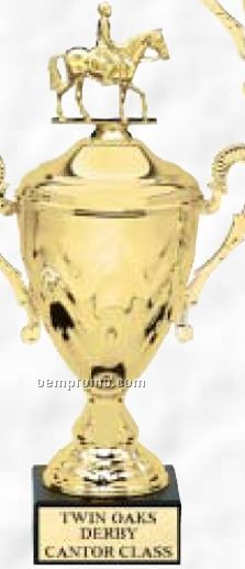 18" Fontana Series Metal Trophy Cup On Genuine Black Marble Base