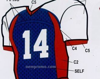 Adult Custom Football Uniform Jersey W/ Contrast Side & Shoulder