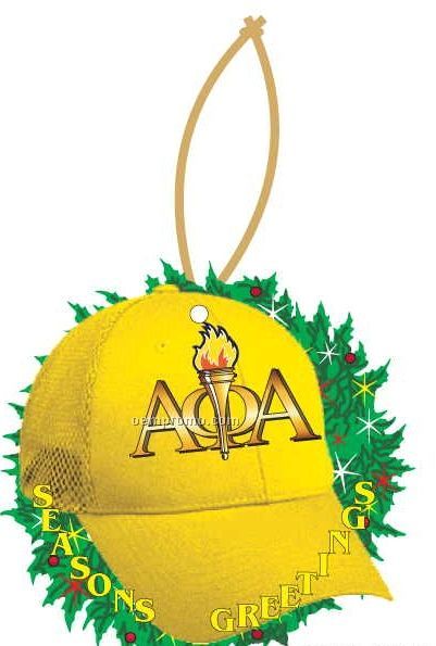 Alpha Phi Alpha Fraternity Hat Wreath Ornament W/ Mirror Back (10 Sq. Inch)