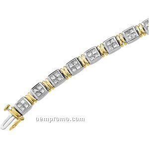 Ladies' 14ktt 4 Ct Tw Diamond Square Princess Bracelet
