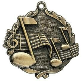 Medal, "Music" Wreath - 2-1/2" Dia.