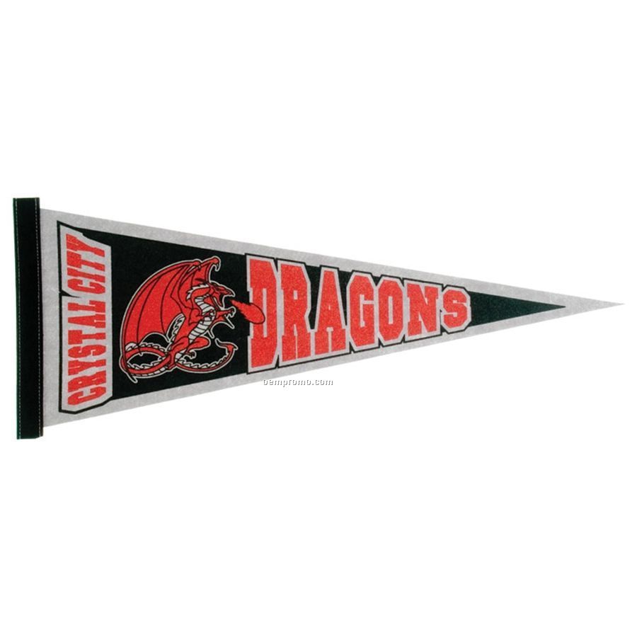 Pennant With Sewn-on Strip (24"X9")