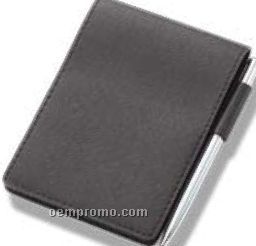 Pu Leatherette Pocket Sized Notebook W/ Pen