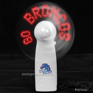 White Light Up Message Fan W/ Red LED