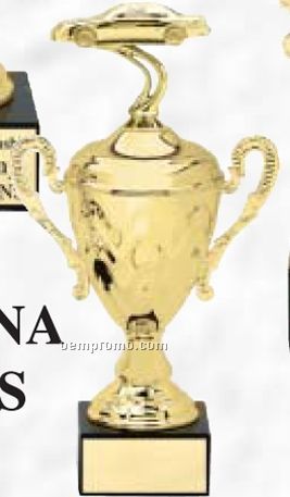16" Fontana Series Metal Trophy Cup On Genuine Black Marble Base