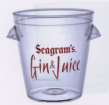 Acrylic Wine Ice Bucket With 2 Cap Handles & Ringed Top