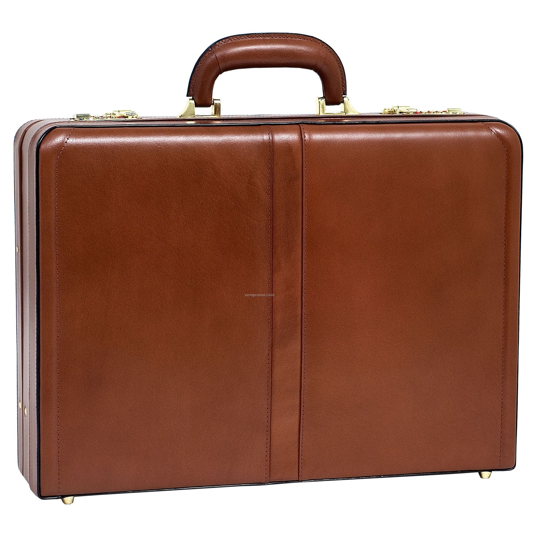 Harper Leather Expandable Attache Case - Brown