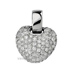 Ladies' 14kw 1 Ct Tw Diamond Round Heart Pendant