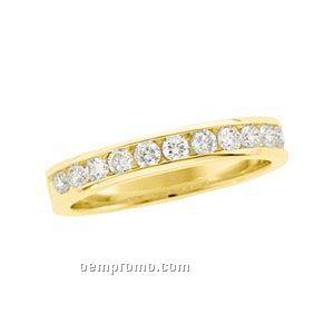 Ladies' 14ky 1/2 Ct. Tw. Diamond Round Band Ring (Size 5-8)