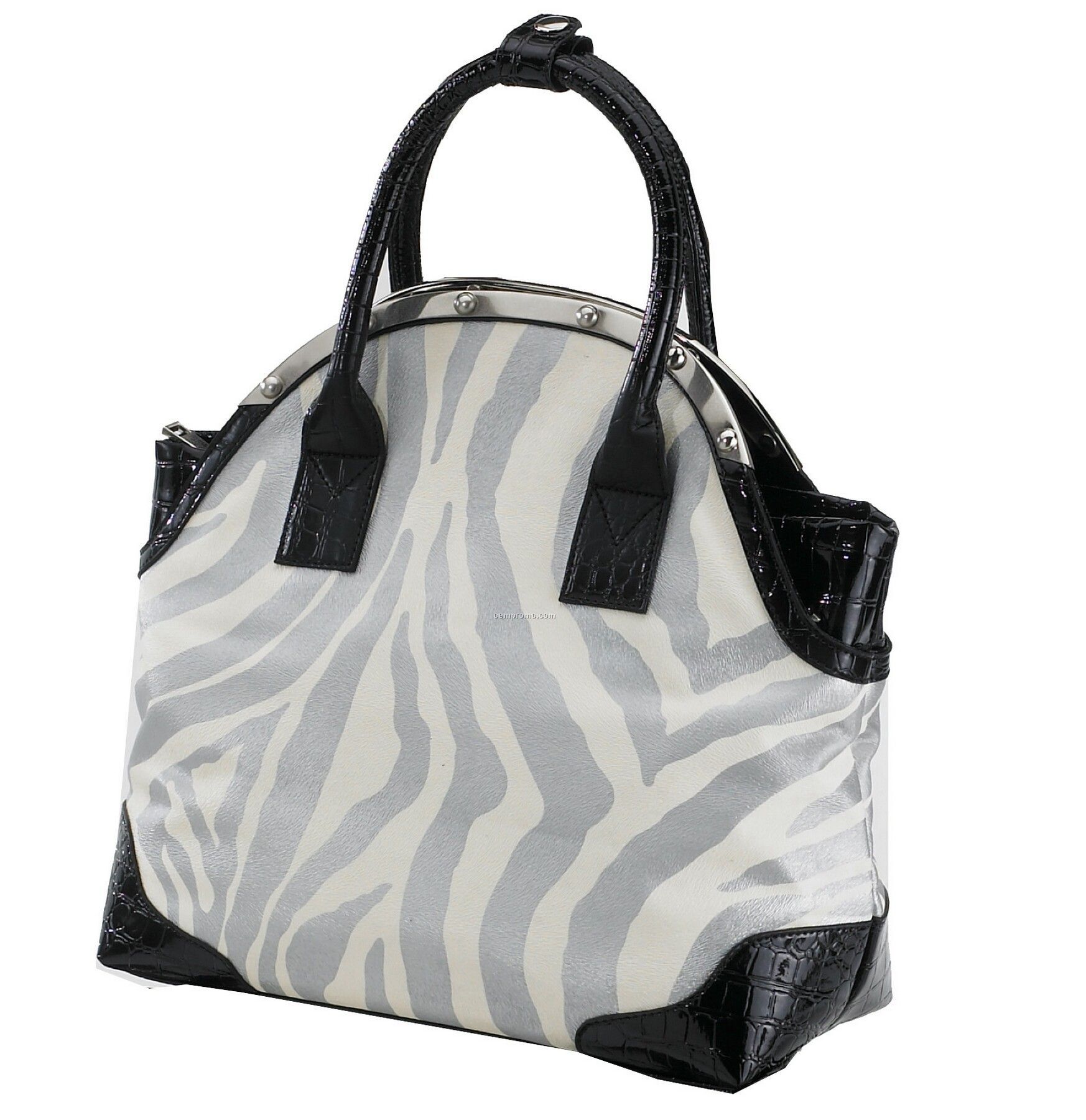 Matching Tote Bag - Metallic Zebra Pattern