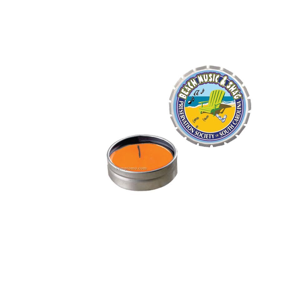 Silver Mango And Papaya Snap-top Tin Soy Candle
