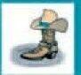 Stock Temporary Tattoo - Cowboy Boot & Hat (1.5