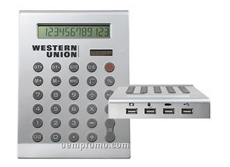 USB Hub W/ Large Desktop Calculator