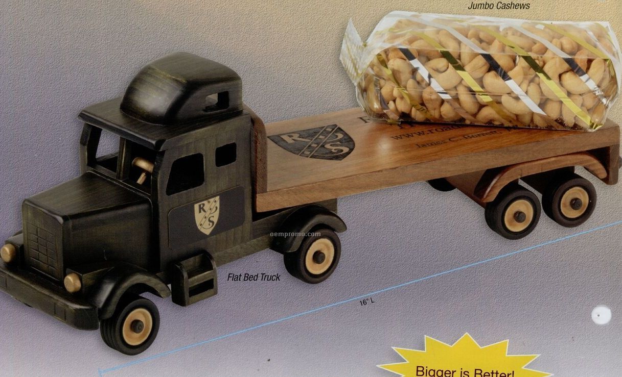 Wooden Flat Bed Truck W/ Deluxe Mixed Nuts (No Peanuts)