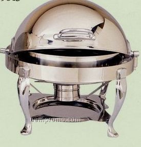 6 Quart Stainless Steel Round Roll-top Chafer
