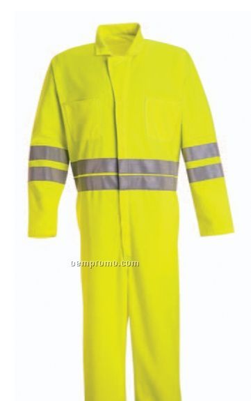 Hi-visibility Zip Front Coverall (Fluorescent Orange)