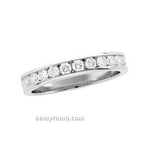 Ladies' 14kw 1/2 Ct. Tw. Diamond Round Band Ring (Size 5-8)