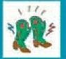 Stock Temporary Tattoo - Dancing Green Boots (1.5