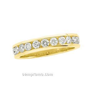 Ladies' 14ky 3/4 Ct. Tw. Diamond Round Band Ring (Size 5-8)