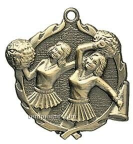 Medal, "Cheerleading" Wreath - 2-1/2" Dia.