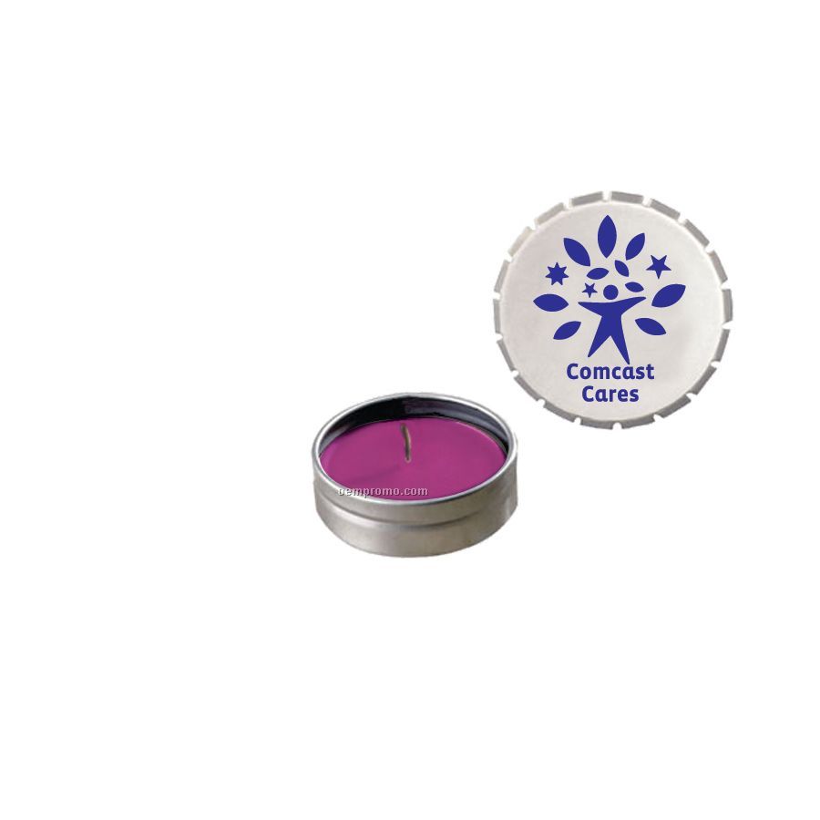 Silver Lilac Snap-top Tin Soy Candle