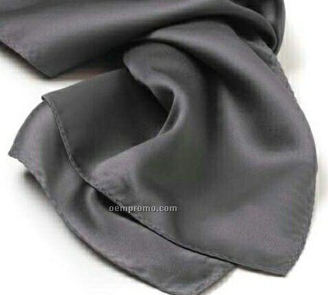 Wolfmark Solid Series Dark Gray Polyester Satin Scarf (30