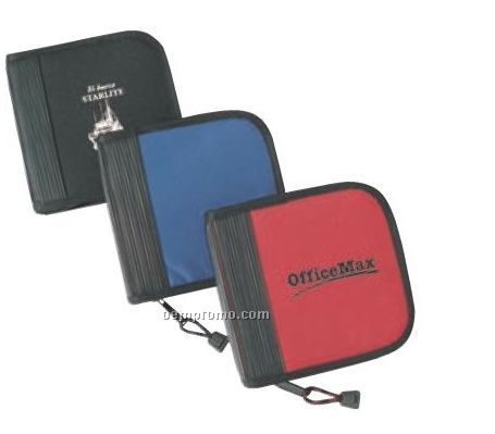 6"X6"X1-3/4" Polyester 24 CD Holder W/ Black Ribbed Rubber