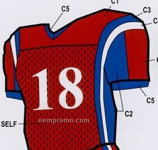 Adult Custom Football Uniform Jersey W/ Contrast Side Panel & Side Stripe